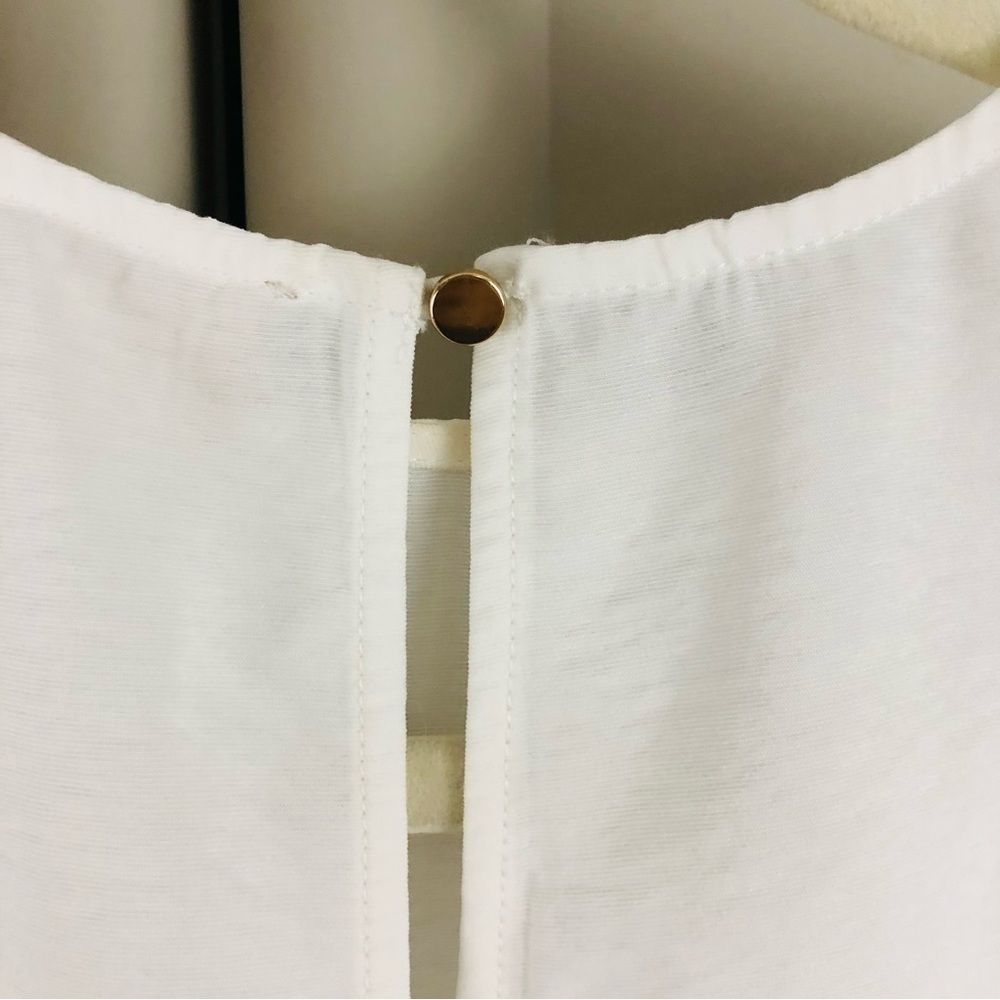 NWT KEEPSAKE the label white secure blouse, cinched waist,puffy sleeves women XS - Picture 4 of 13